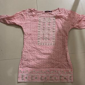 Pink Printed Kurta