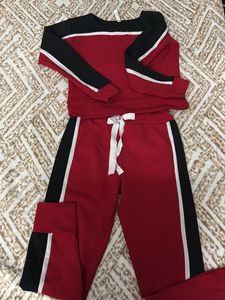 Red Black coord suit
