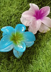Floral Design Hair Claw Clips Pack Of 2