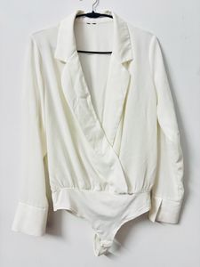 White Blazer bodycone Top