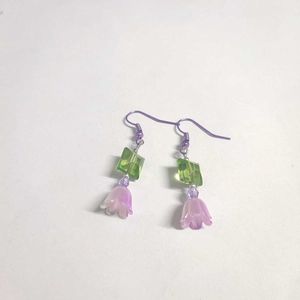Flower Crystal Beads Earrings🌷🌿🪻