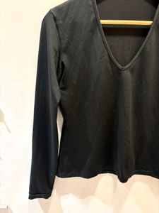 Black V Neck Imported Top