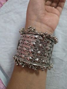 Silver Oxidised Rajasthani Style Bangle Bracelet