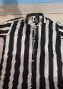 Black And White Stripes Stylish Shirt For Men
