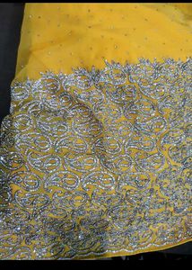 Beautiful yellow saree