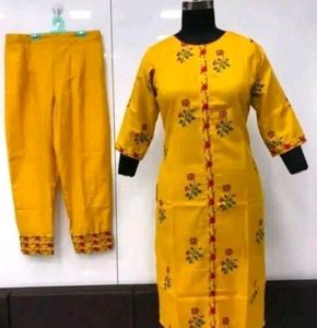 Yellow Prirnt Kurta
