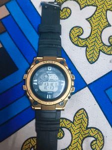 Gold &amp; Black Digital Watch