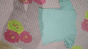 Mint Green Eyelet Top