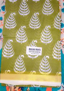 New Saree Bhavani Prints Cotton Doriya with Blouse