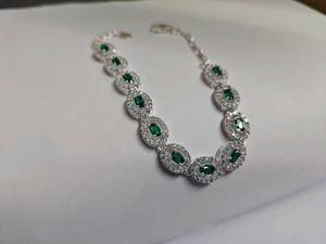 Real Silver Emerald Bracelet