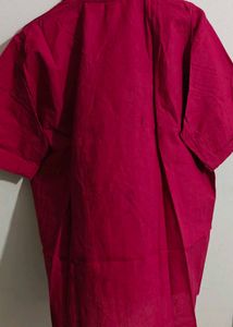 Designer Pink Button-Up Top