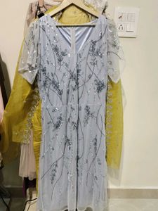 beautiful embroidered net dress xl size