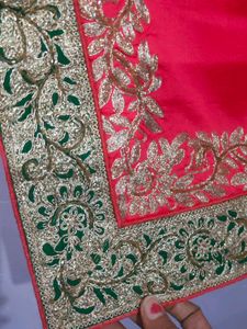Beutiful Heavy Saari With Puff Blouse
