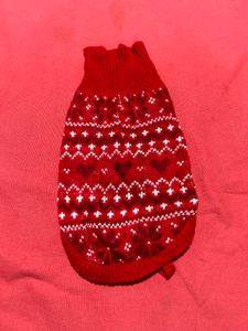 Dog Winter Sweater – Red Printed