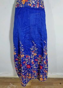 Blue Embroidered Lehenga Material (Women's)