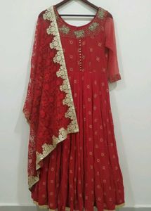 Elegant Red Anarkali Suit