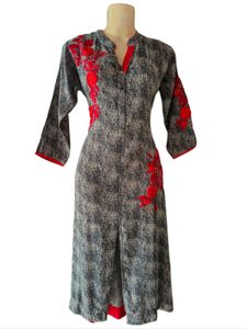Elegant Grey Embroidered Kurta
