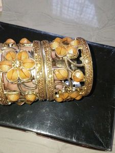 Golden Flower Bangles