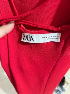 Zara Red V Neck Maxi Dress Authentic