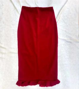 Maroon Midi Skirt