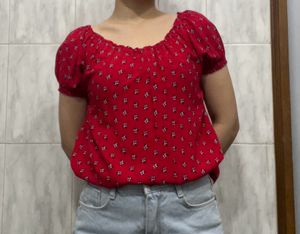 Forever 21 Red Top/ Short Kurta/ Off Shoulder