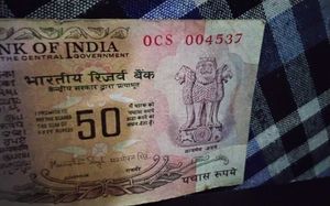 Vintage 50 Rupee Note