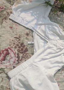 White Cotton Maxi Dress With Beautiful Embroidery