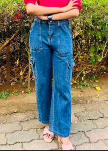 Blue Cargo Jeans Four Pockets