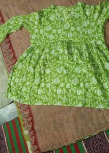 Green Floral Print Kurti