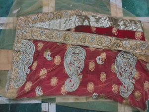 Heavy Wedding Saree Net With Fabric