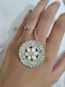 Elegant Jhumka Earrings With Mangtika