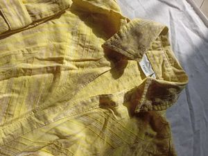 Yellow Floral Classy Shirt With Shining Lines