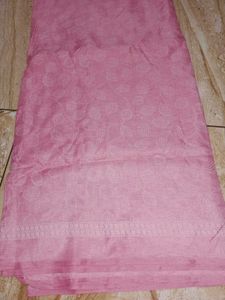 Pink Saree With Blouse Piece