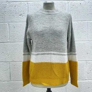 Color Block Knit Pullover Sweater