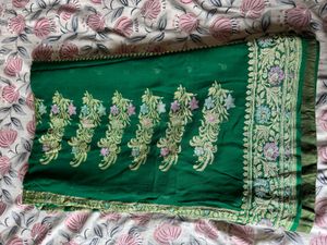 pure goergette khaddi weave banarasi saree