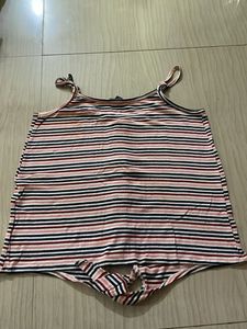 Striped Button-Front Tank Top