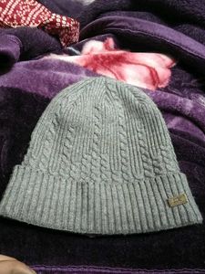 Gray Knit Beanie Hat