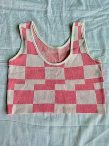 White Checked Top