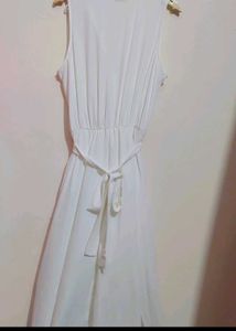 White Cut Sleeves Dress For 36 Bust