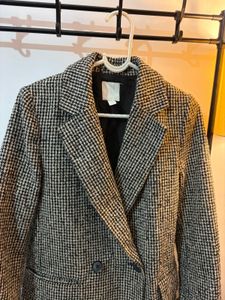 Houndstooth Double-Breasted Blazer