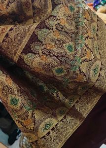 expansive 🔥 Maroon Banarasi Silk Saree 😍