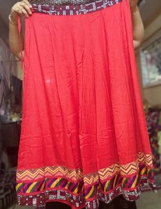 Red Ethnic Wide Legged  Navratri Palazzo