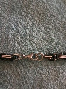 Stainless Silver/Black Chain