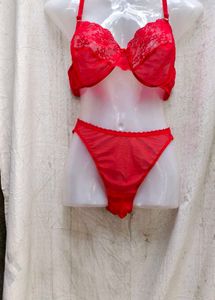 I. Red Lace Lingerie Set