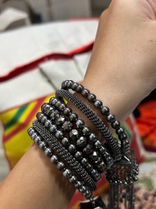 Gunmetal Charm Bracelet Stack