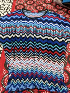 Multi Colour Top With Smocked Sleeves And Waist