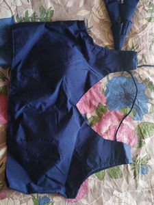 Navy-Blue Sleeveless Blouse