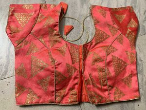 new baarasi blouse with golden design