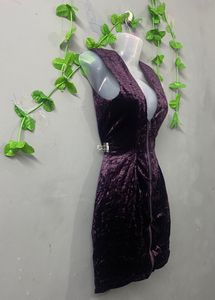 Forever 21 Velvet Purple Hot Short Midi Dress