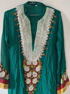 Kashmiri Green Embroidered Kurta